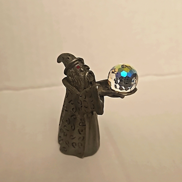 Vintage~Spoontiques~Pewter~Wizard‎ w/Crystal~Red eyes~1986~CM/592 - Picture 1 of 7